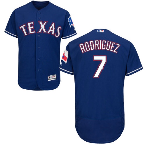 Rangers #7 Ivan Rodriguez Blue Flexbase Authentic Collection Stitched MLB Jersey